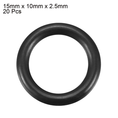 Harfington Uxcell 20pcs Black Nitrile Butadiene Rubber NBR O-Ring 10mm Inner Dia 2.5mm Width