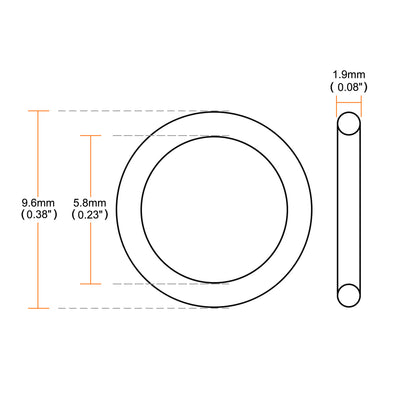 Harfington Uxcell 30pcs Black Nitrile Butadiene Rubber NBR O-Ring 5.8mm Inner Dia 1.9mm Width