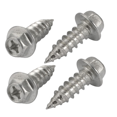 Harfington Uxcell 4Pcs M8x25mm Zinc Plated phillips Drive Flange Hex Head Self-Tapping Screw