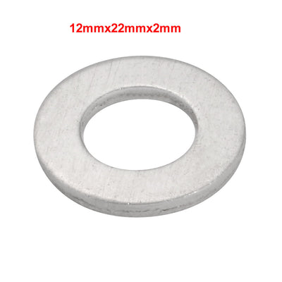 Harfington Uxcell 100Pcs 12mmx22mmx2mm Aluminum Motorcycle Hardware Drain Plug Washer