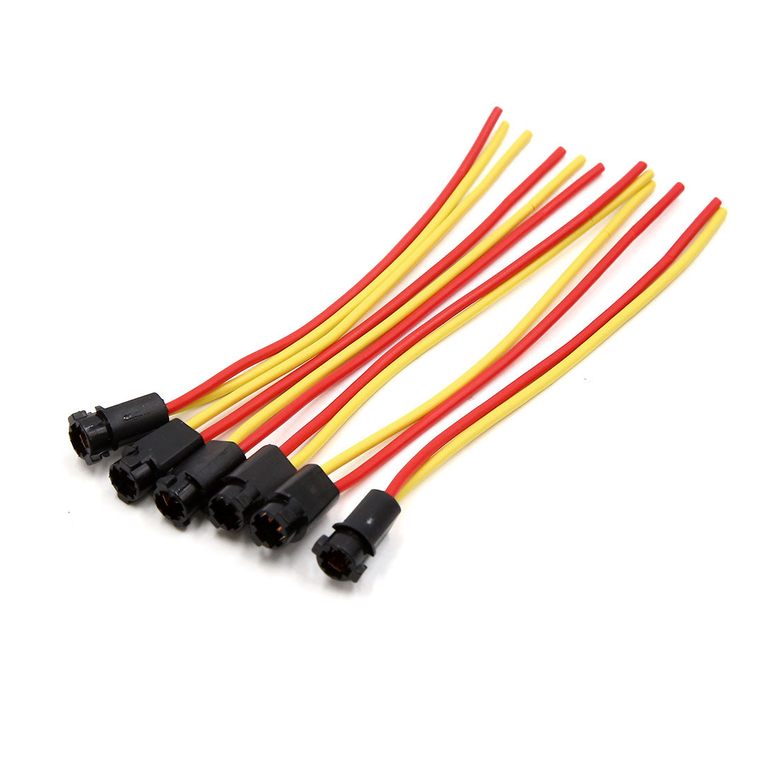 uxcell Uxcell 6pcs T5 Dashboard Light Bulb Wiring Harness Socket Connector for Car Automobile