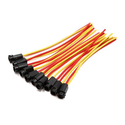 Harfington Uxcell 10pcs T5 Dashboard Light Bulb Wiring Harness Socket Connector for Car Automobile