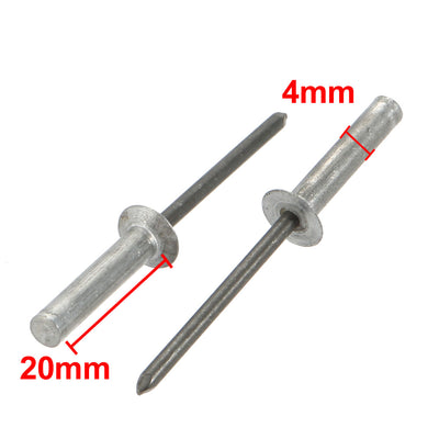 Harfington Uxcell 4mmx20mm Aluminum Countersunk Head Closed End Blind Rivets Fastener 50pcs