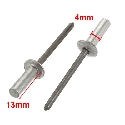 Harfington Uxcell 4mmx13mm Aluminum Round Dome Head Closed End Blind Rivets Fastener 50pcs