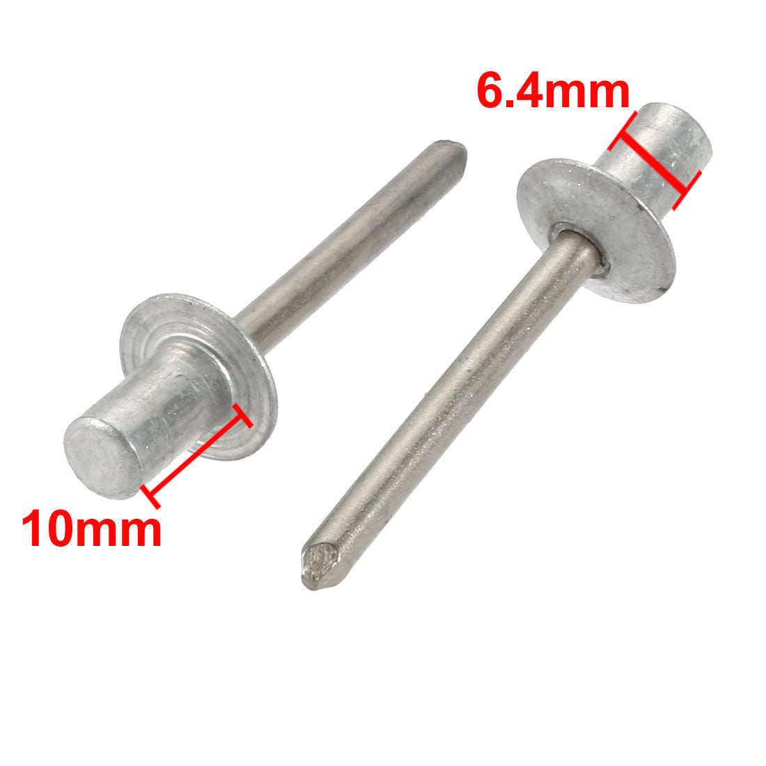 uxcell Uxcell 6.4mmx10mm Aluminum Round Dome Head Closed End Blind Rivets Fastener 40pcs