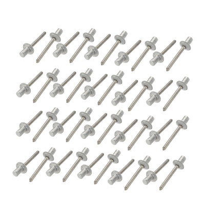 Harfington Uxcell 6.4mmx10mm Aluminum Round Dome Head Closed End Blind Rivets Fastener 40pcs