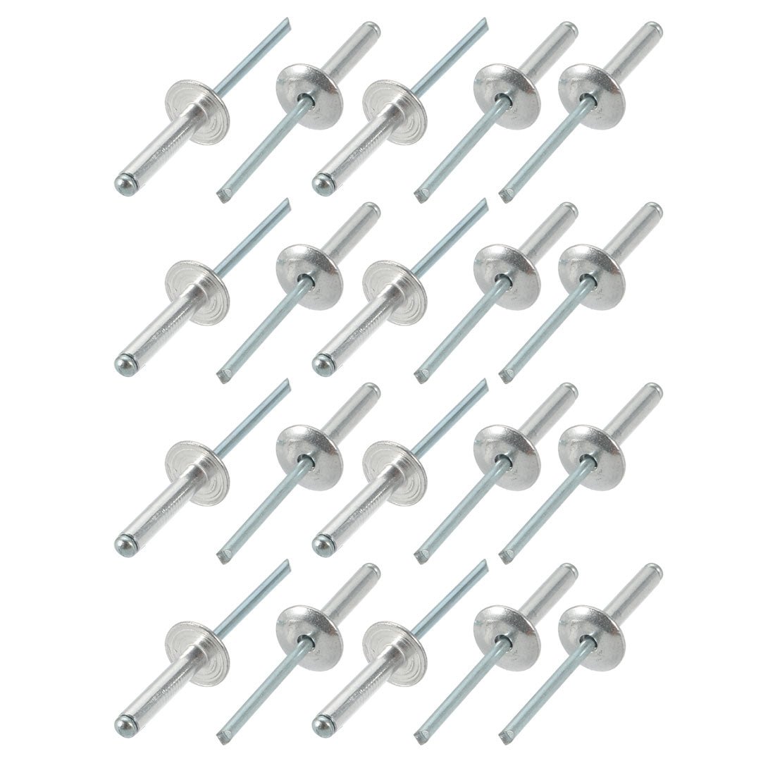 uxcell Uxcell 20 Pcs 4mm x 20mm Aluminum Open End Large Flange Blind Rivets