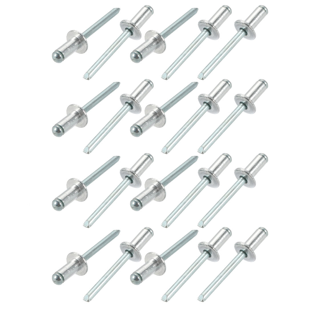 uxcell Uxcell 20 Pcs 6.4mm x 13mm Aluminum Open End Large Flange Blind Rivets