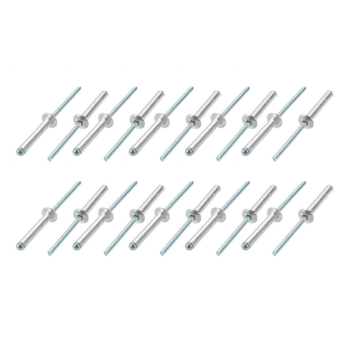 uxcell Uxcell 20 Pcs 4mm x 25mm Aluminum/Steel Open End Blind Rivets