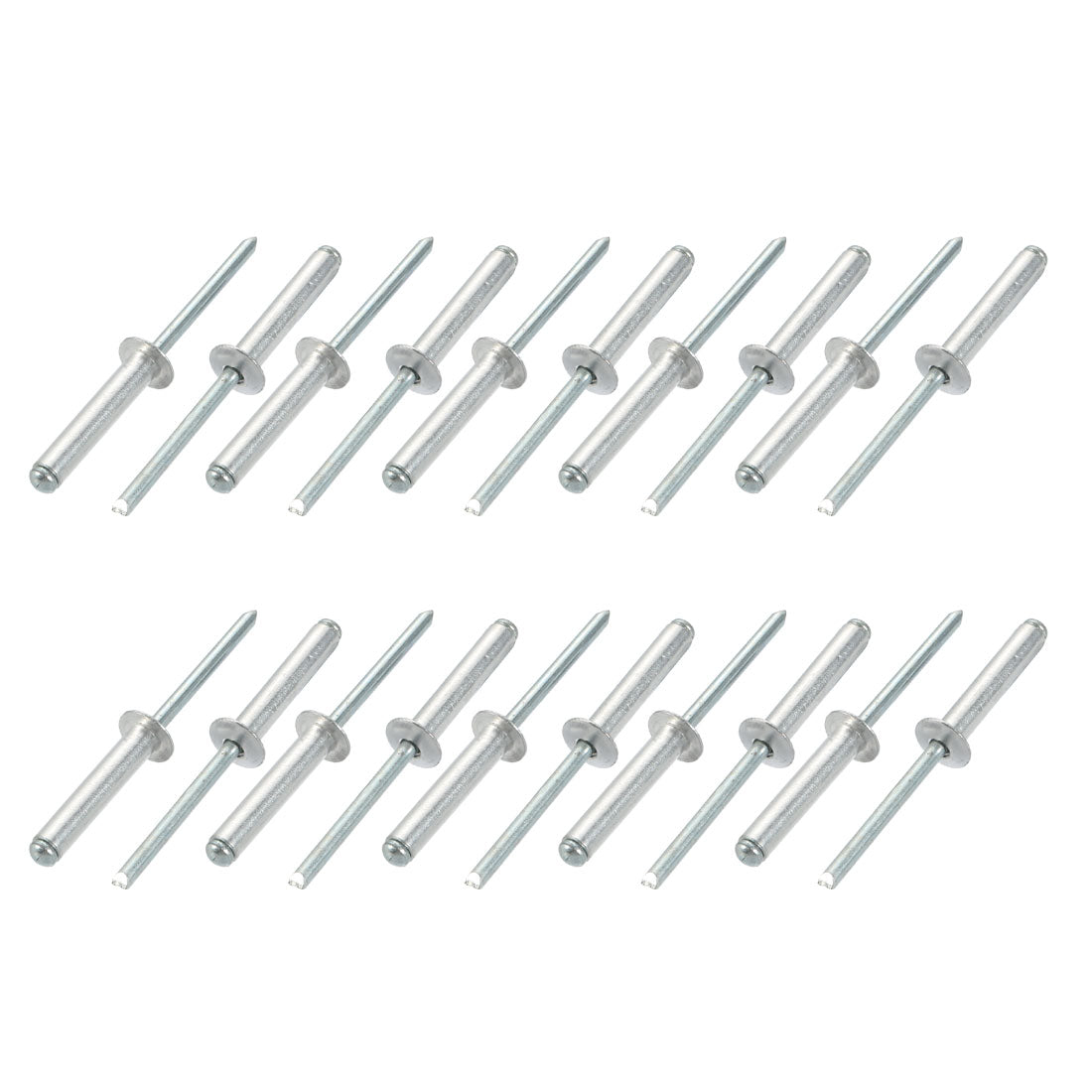 uxcell Uxcell 20 Pcs 5mm x 25mm Aluminum/Steel Open End Blind Rivets