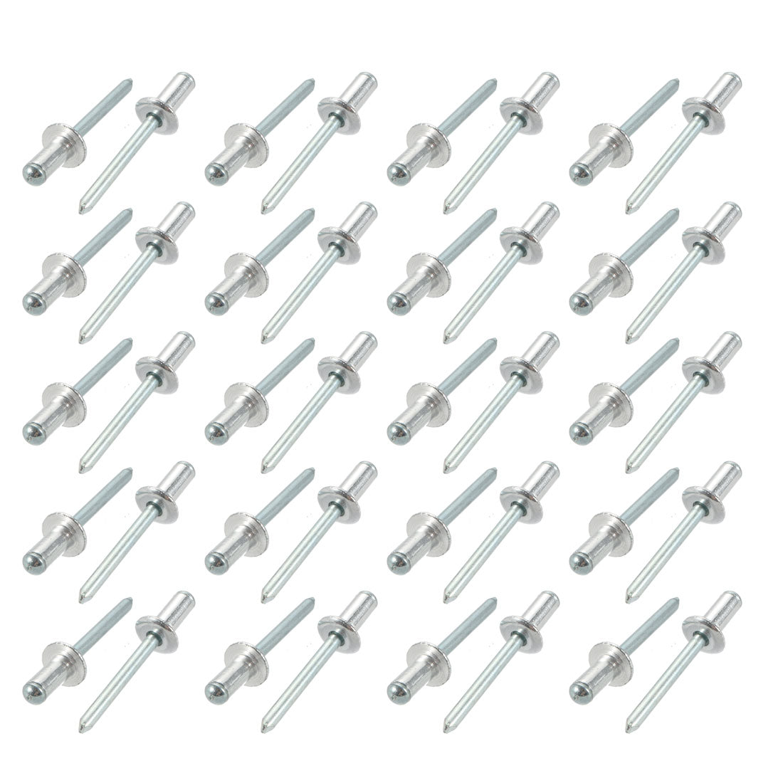 uxcell Uxcell 40 Pcs 6.4mm x 13mm Aluminum Open End Large Flange Blind Rivets