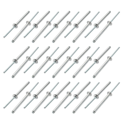 Harfington Uxcell 30 Pcs 4mm x 40mm Aluminum/Steel Open End Blind Rivets