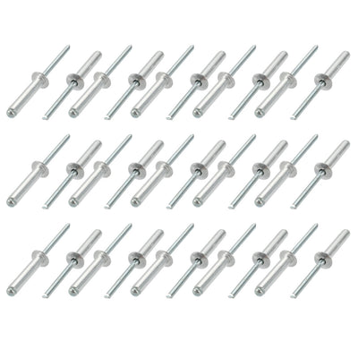 Harfington Uxcell 30 Pcs 5mm x 25mm Aluminum/Steel Open End Blind Rivets