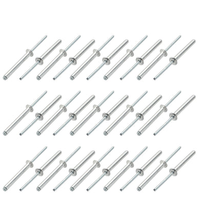 Harfington Uxcell 30 Pcs 5mm x 40mm Aluminum/Steel Open End Blind Rivets