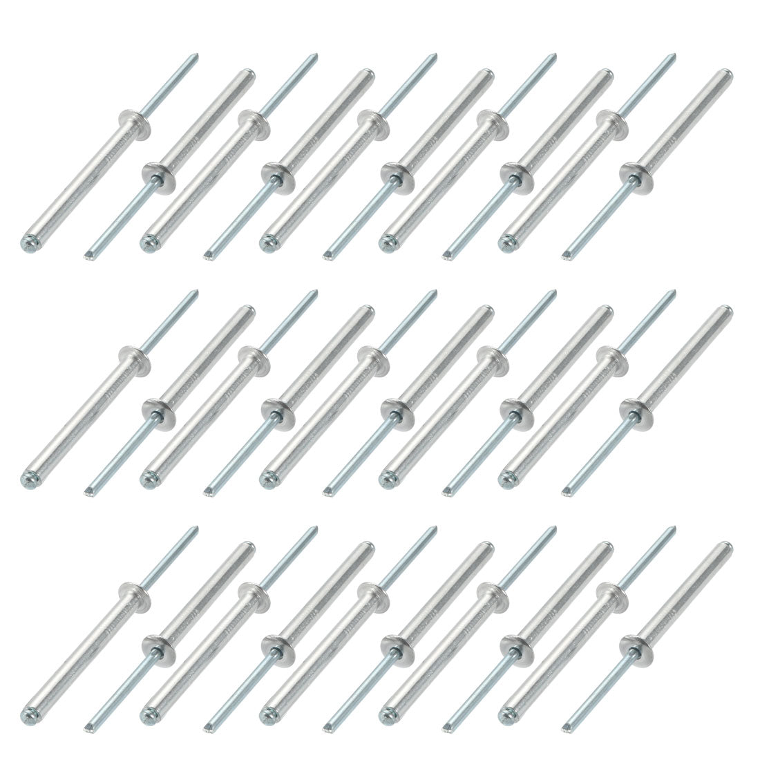 uxcell Uxcell 30 Pcs 5mm x 45mm Aluminum/Steel Open End Blind Rivets