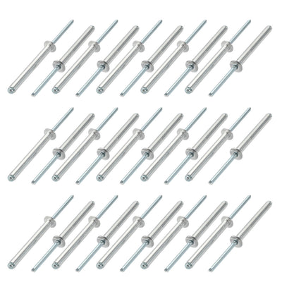 Harfington Uxcell 30 Pcs 5mm x 45mm Aluminum/Steel Open End Blind Rivets