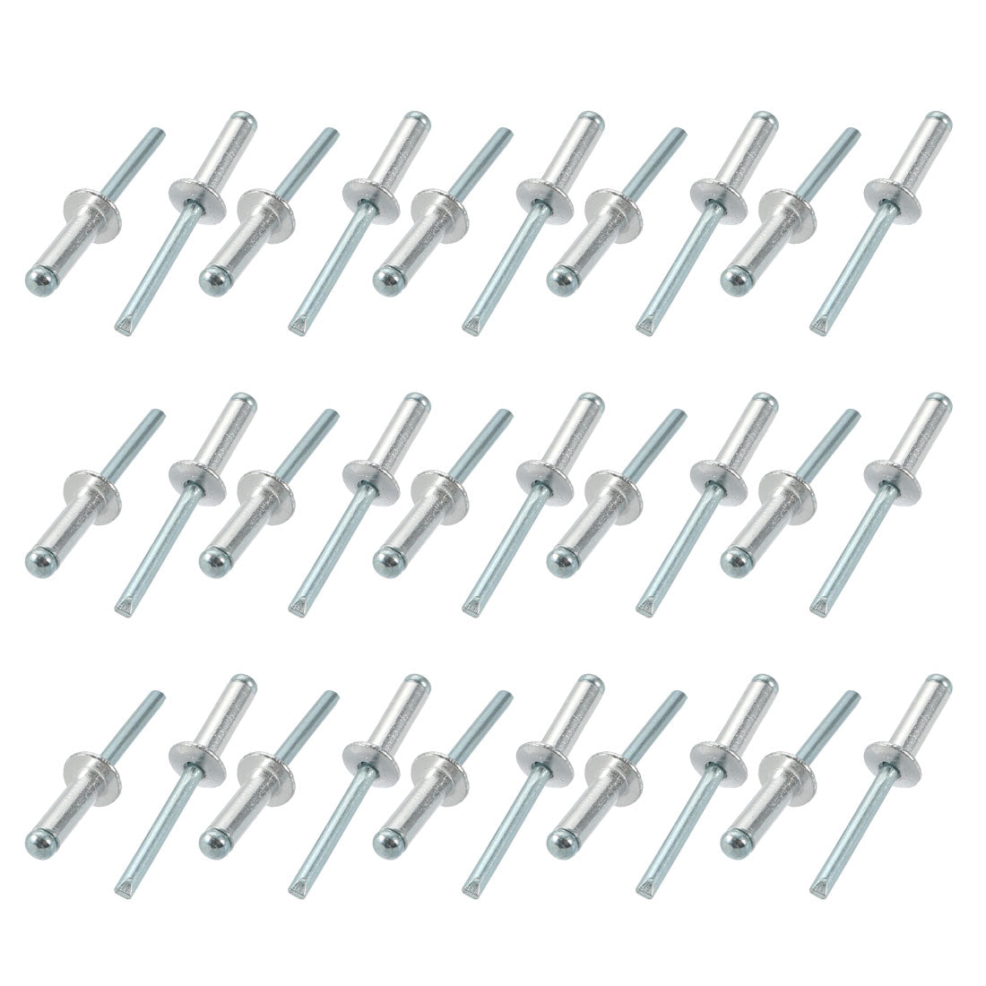 uxcell Uxcell 30 Pcs 6mm x 20mm Aluminum/Steel Open End Blind Rivets