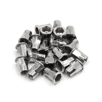 Harfington Uxcell 20Pcs 304 Stainless Steel M6 Rivet Nut Flat Head Threaded Insert  for Car