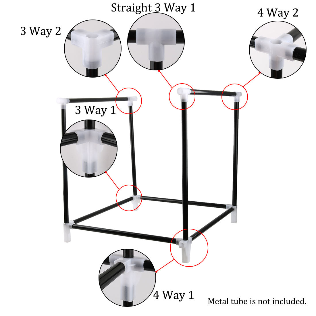 uxcell Uxcell Shoe Rack Connector Parts Set, 16mm Inner Diameter for Repair Wardrobe 16 Pcs