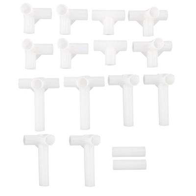 Harfington Uxcell Shoe Rack Connector Parts Set, 13mm Inner Diameter for Repair Wardrobe 16 Pcs