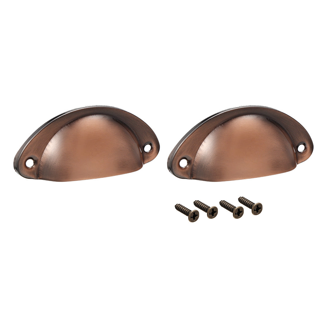 uxcell Uxcell Cup Drawer Pull Kitchen Cabinet Handle Copper Tone, 66mm Hole Centers, 2pcs