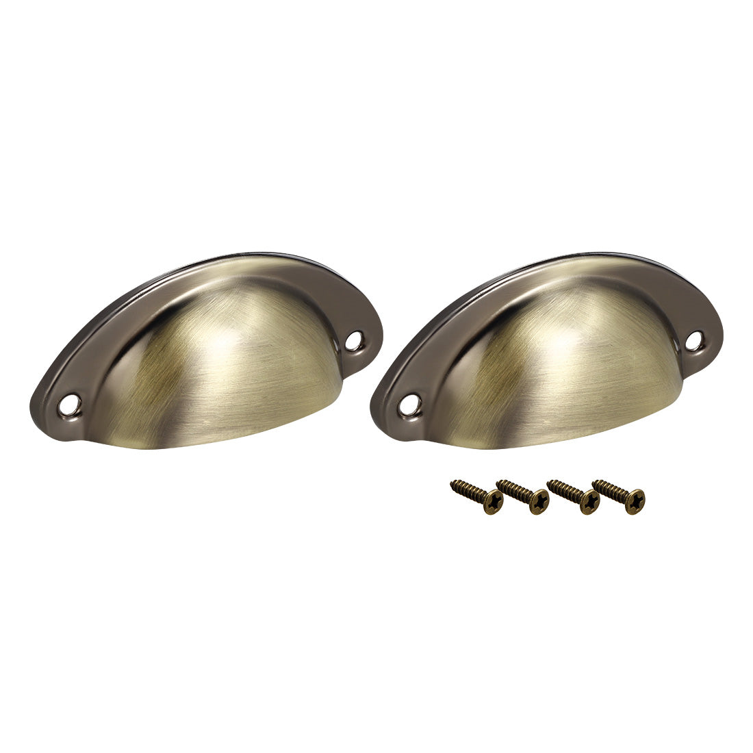 uxcell Uxcell Cup Drawer Pull Kitchen Cabinet Handle Bronze Tone, 66mm Hole Centers, 2pcs