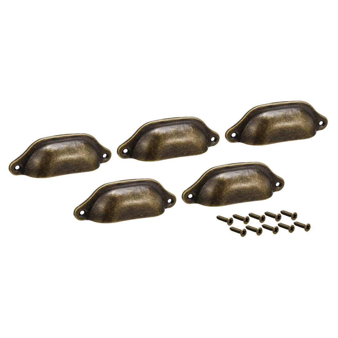 uxcell Uxcell Cup Drawer Pull Kitchen Cabinet Handles Bronze Tone, 83mm Hole Centers, 5pcs