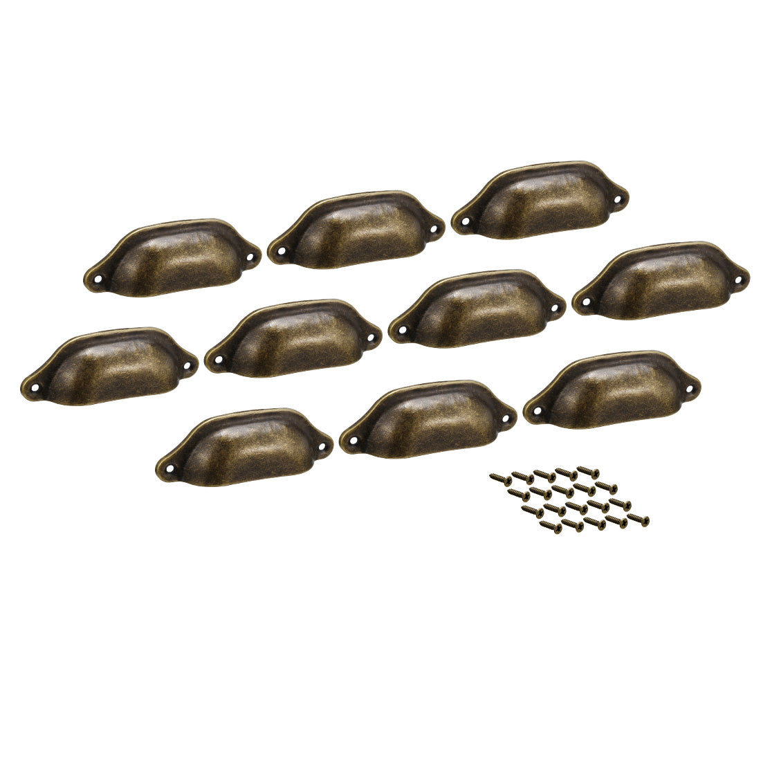 uxcell Uxcell Cup Drawer Pull Kitchen Cabinet Handles Bronze Tone, 83mm Hole Centers, 10pcs