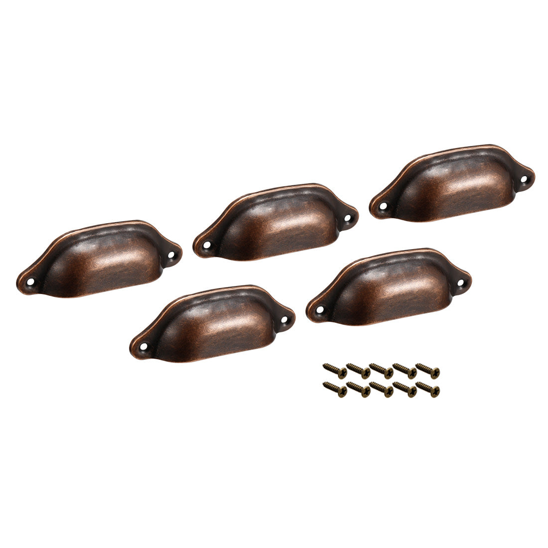 uxcell Uxcell Cup Drawer Pull Kitchen Cabinet Handles Copper Tone, 83mm Hole Centers, 5pcs