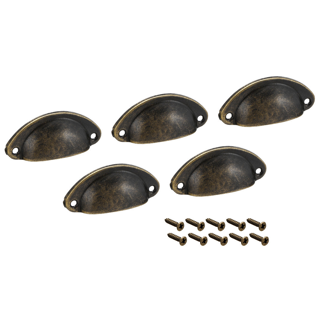 uxcell Uxcell Cup Drawer Pull Kitchen Cabinet Handles Bronze Tone, 40mm Hole Centers, 5pcs