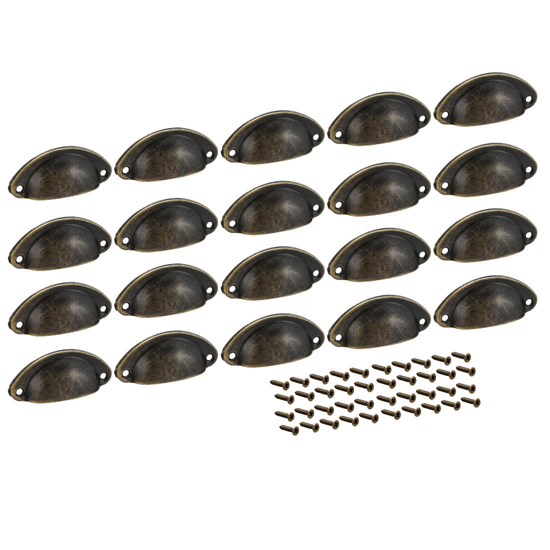 uxcell Uxcell Cup Drawer Pull Kitchen Cabinet Handles Bronze Tone, 40mm Hole Centers, 20pcs