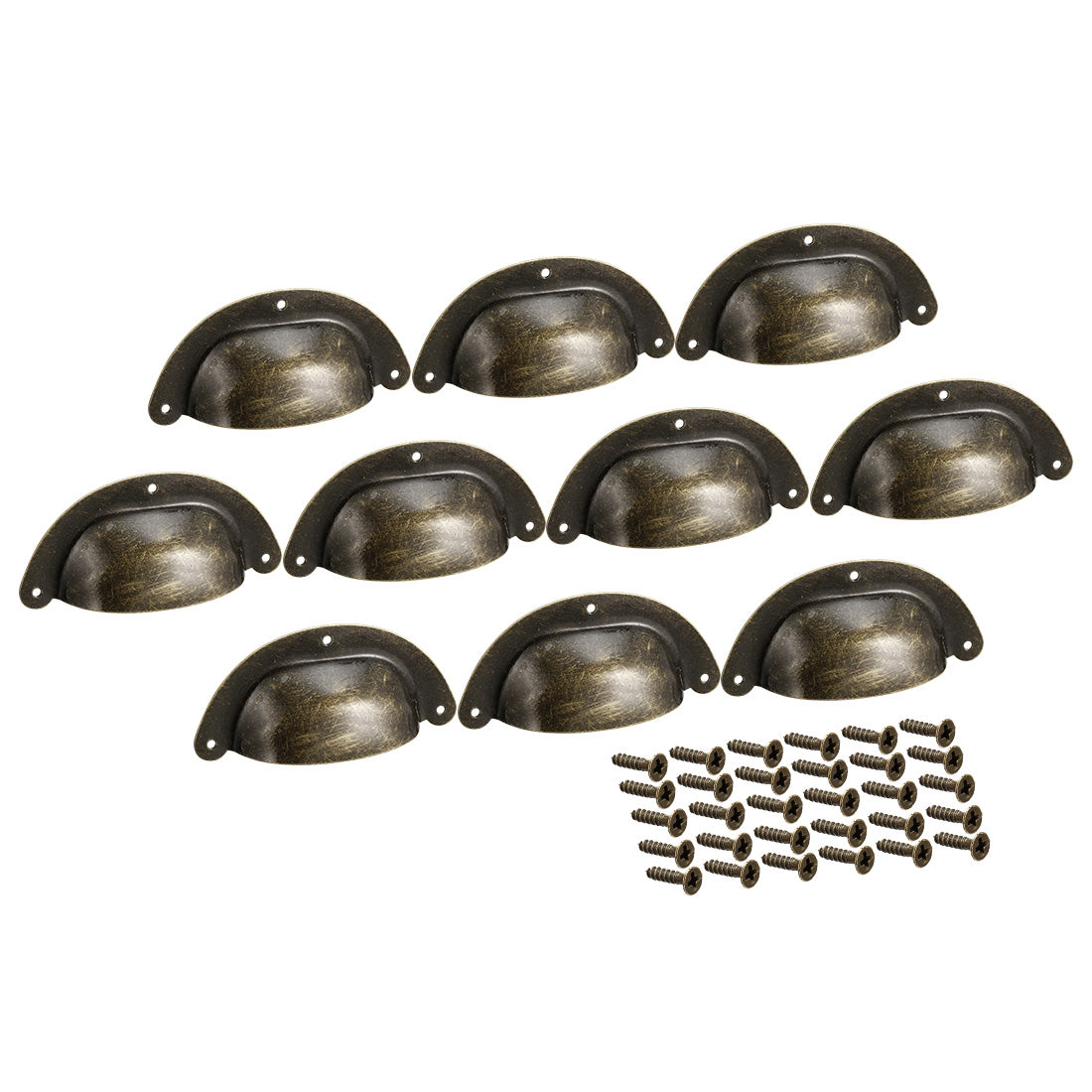 uxcell Uxcell Cup Drawer Pull Kitchen Cabinet Handles Bronze Tone, 88mm Hole Centers, 10pcs