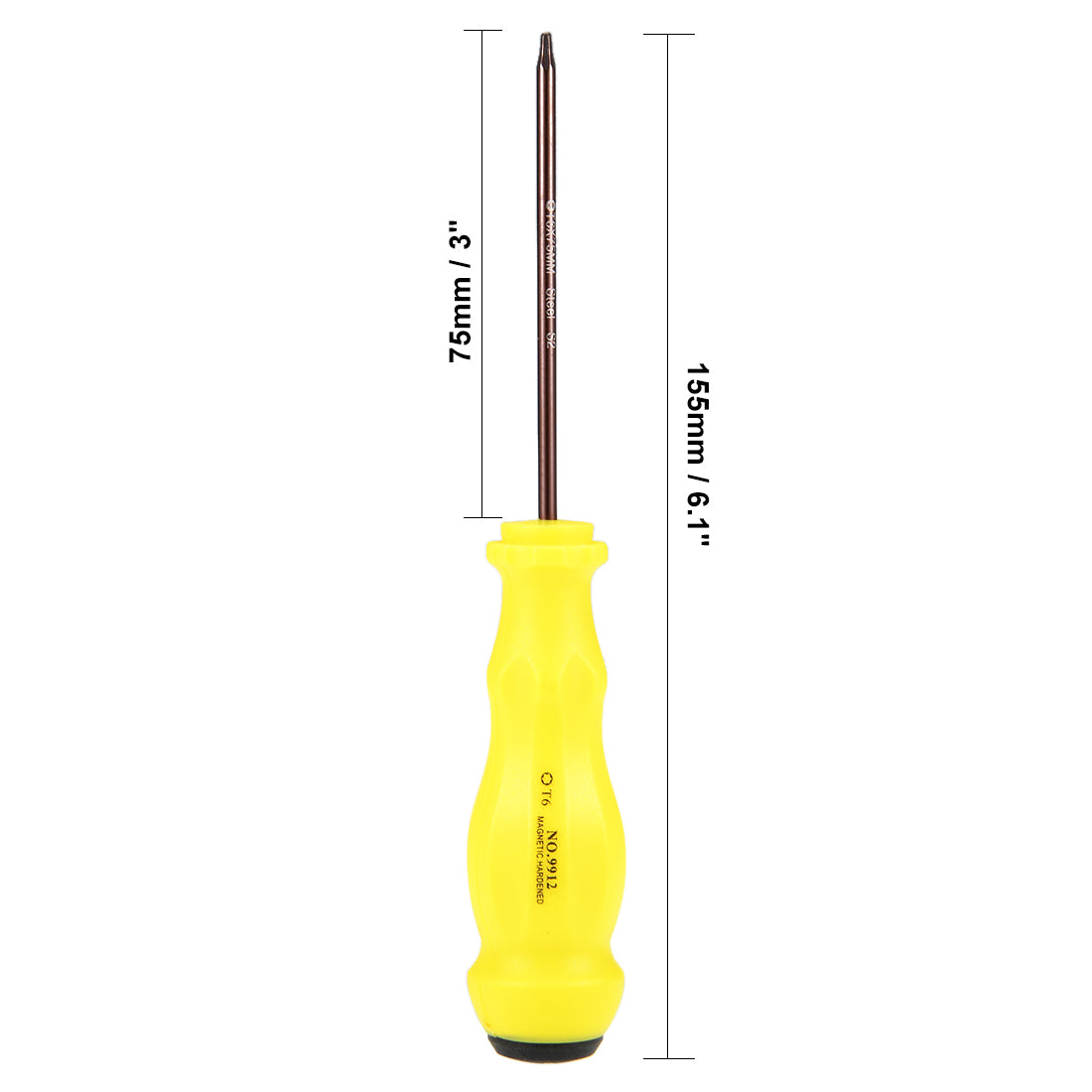 uxcell Uxcell Magnetic T6 Torx Screwdriver with 3 Inch S2 Steel Shaft