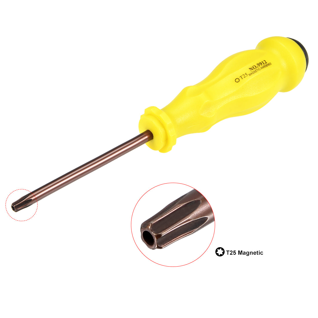 uxcell Uxcell Magnetic T25 Torx Screwdriver with 3 Inch S2 Steel Shaft