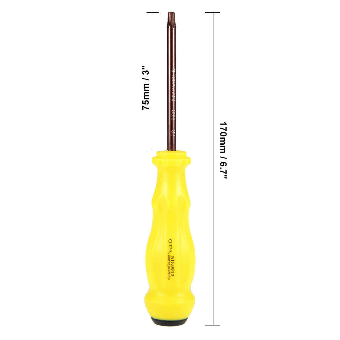 uxcell Uxcell Magnetic T20 Torx Screwdriver with 3 Inch S2 Steel Shaft