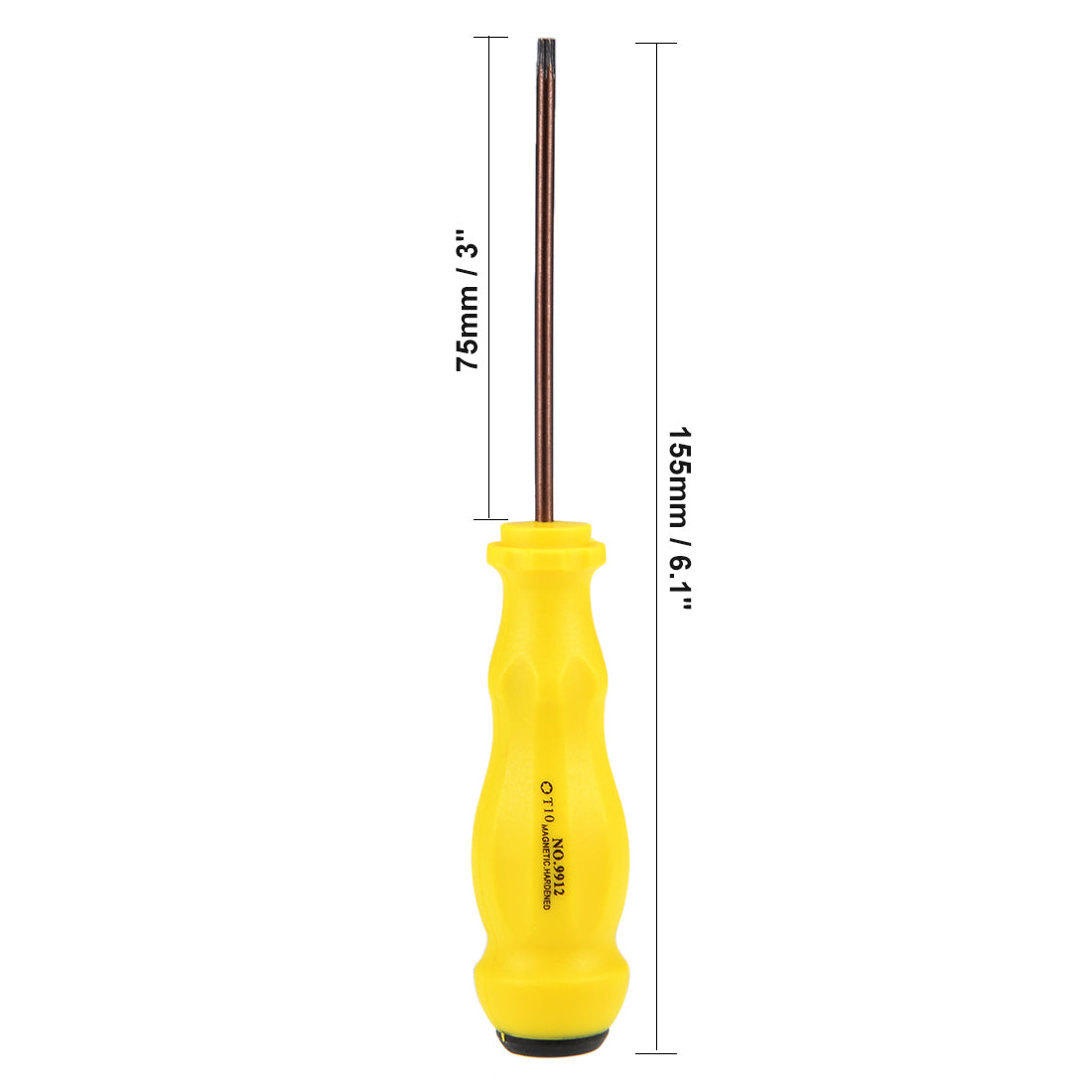 uxcell Uxcell Magnetic T10 Torx Screwdriver with 3 Inch S2 Steel Shaft