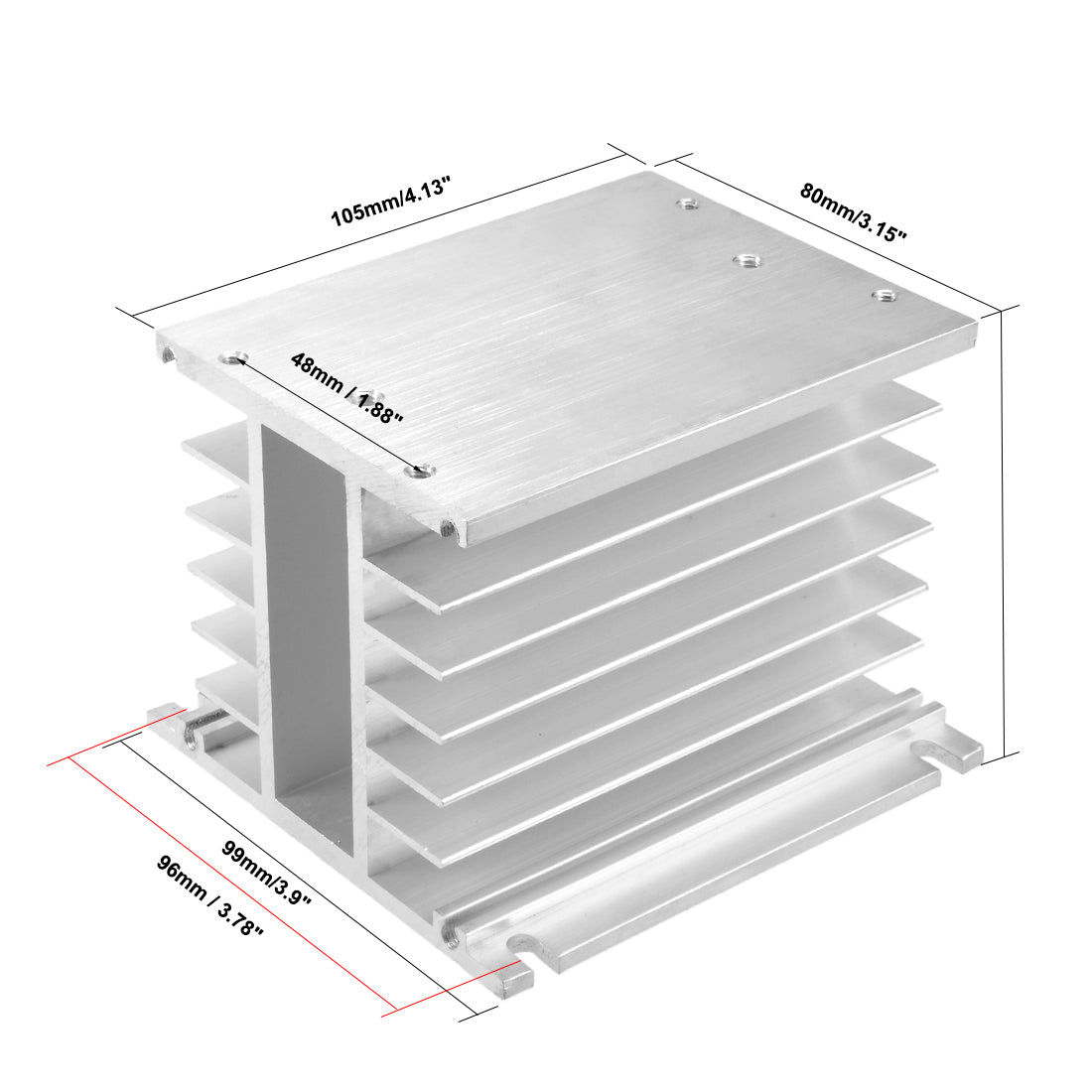 uxcell Uxcell Aluminum Heat Sink SSR Dissipation for Three Phase Solid State Relay 10A-100A