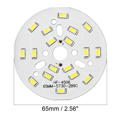 Harfington Uxcell 300mA 9W 18 LEDs 5730 Surface Mounted Devices LED Chip Module Aluminum Board Pure White Super Bright 65mm Dia 10pcs