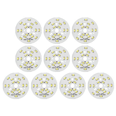 Harfington Uxcell 300mA 9W 18 LEDs 5730 Surface Mounted Devices LED Chip Module Aluminum Board Pure White Super Bright 65mm Dia 10pcs