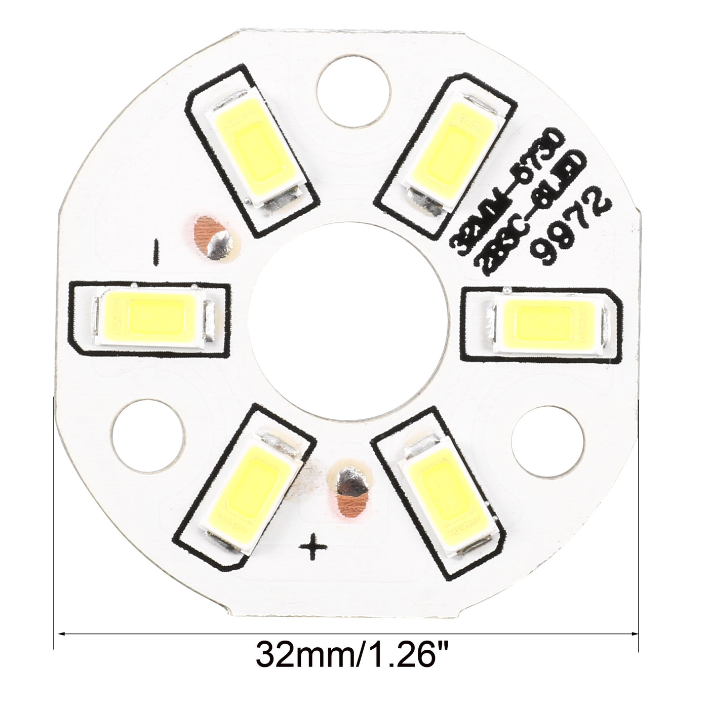 uxcell Uxcell 300mA 3W 6 LEDs 5730 Surface Mounted Devices LED Chip Module Aluminum Board Pure White Super Bright 32mm Dia 15pcs