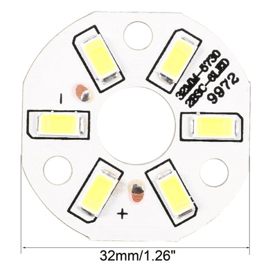 Harfington Uxcell 300mA 3W 6 LEDs 5730 Surface Mounted Devices LED Chip Module Aluminum Board Pure White Super Bright 32mm Dia 15pcs