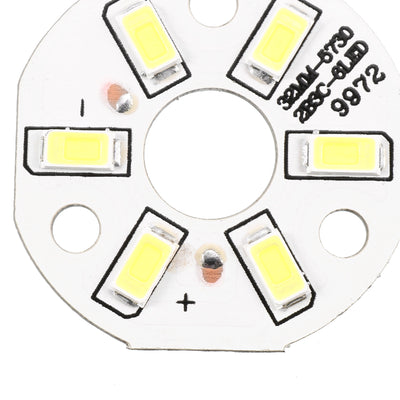 Harfington Uxcell 300mA 3W 6 LEDs 5730 Surface Mounted Devices LED Chip Module Aluminum Board Pure White Super Bright 32mm Dia 15pcs