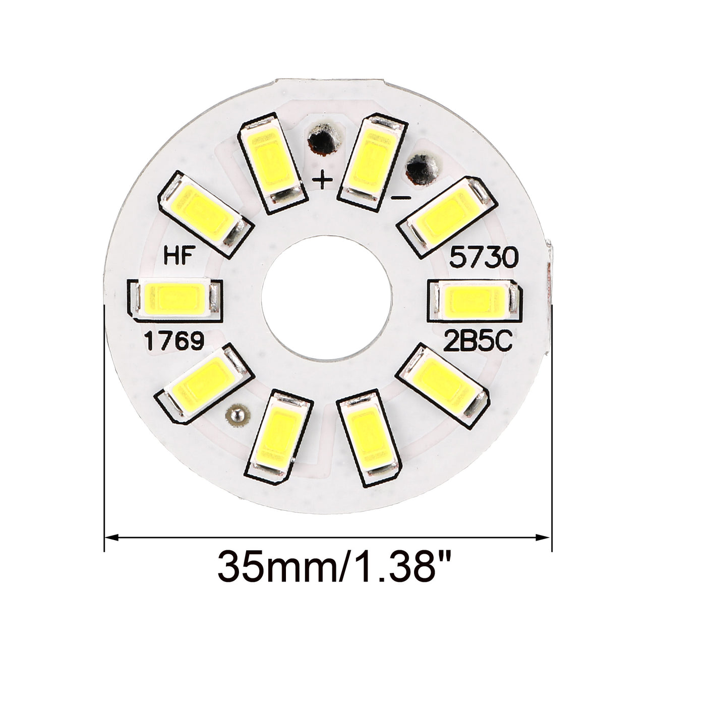 uxcell Uxcell 5 Stück LED Chipmodul Aluminiumplatine Ersatz 300mA 5W 10 LEDs 5730 Surface Mounted Devices Reinweiß Superhell 35mm Durchm.