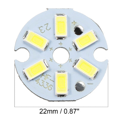 Harfington Uxcell 300mA 3W 6 LEDs 5730 Surface Mounted Devices LED Chip Module Aluminum Board Pure White Super Bright 22mm Dia 5pcs