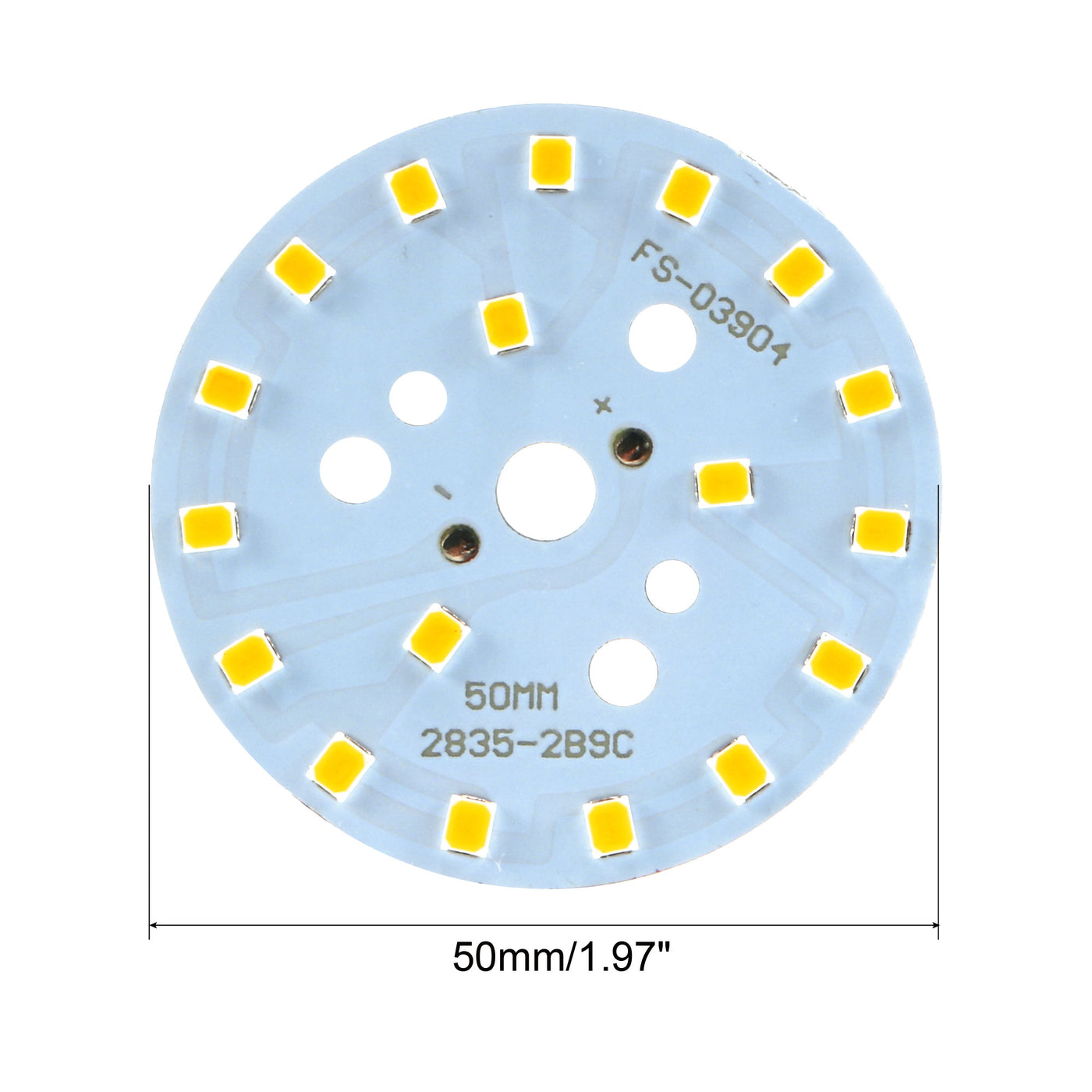 uxcell Uxcell LED Chipmodul Aluminiumplatine Ersatz 300mA 9W 18 LEDs 5730 Surface Mounted Devices Warmweiß Superhell 50mm Durchm.