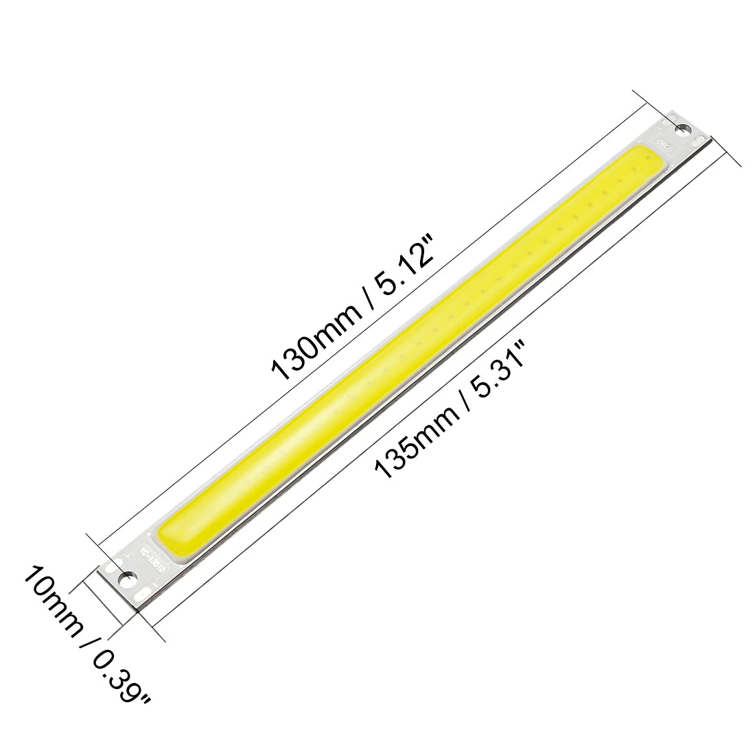 uxcell Uxcell 300mA 6W COB LED Strip Light Lamp Chip Pure White High Power 115mmx8mm Luminous Surface