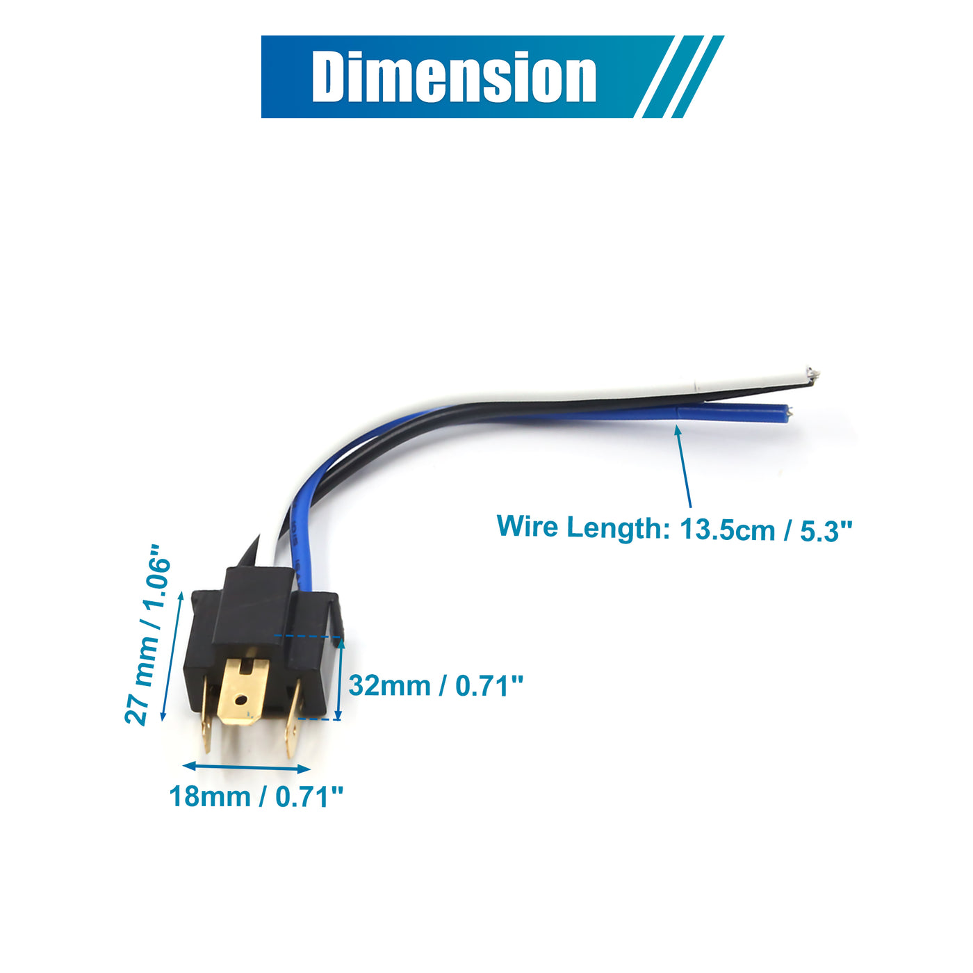 uxcell Uxcell 2pcs H4 LED Bulb Car Headlamp Fog Light Male Wiring Harness Socket Connector Extension Adapter Universal Replacement