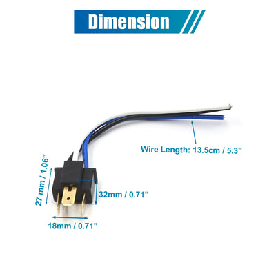 Harfington Uxcell 2pcs H4 LED Bulb Car Headlamp Fog Light Male Wiring Harness Socket Connector Extension Adapter Universal Replacement