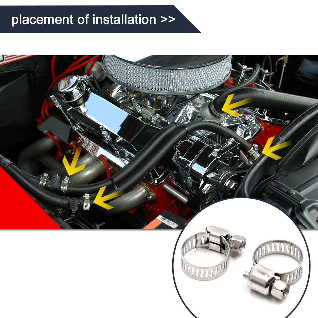 uxcell Uxcell 12Stk 9-16mm Metall Einstellbares Laufwerk Schlauchklemme Kraftstoffleitung Wurm Klammer für Auto