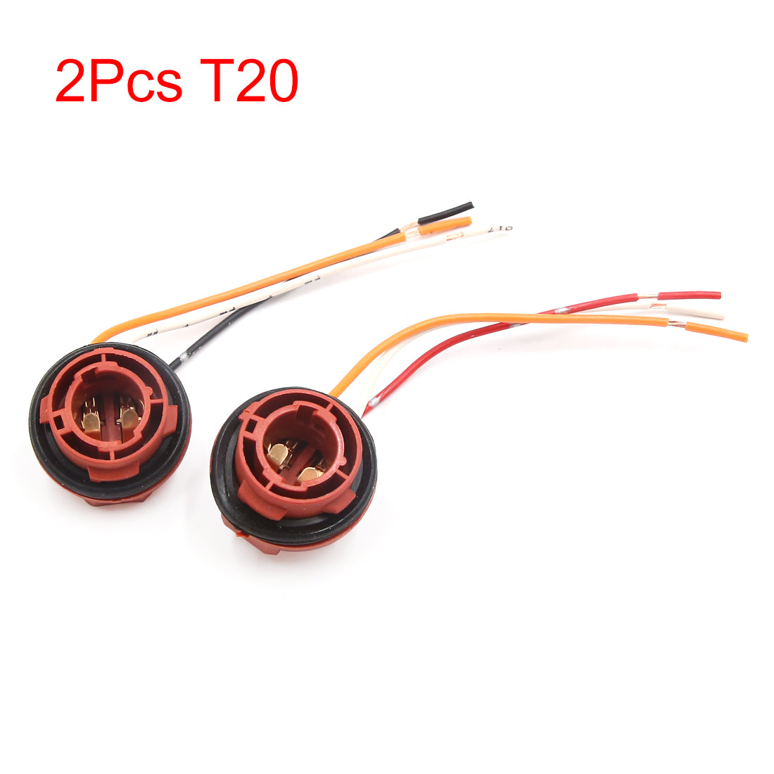 uxcell Uxcell 2Pcs T20 3 Wires Harness Socket Car Brake Turn Signal Light Extension Connector